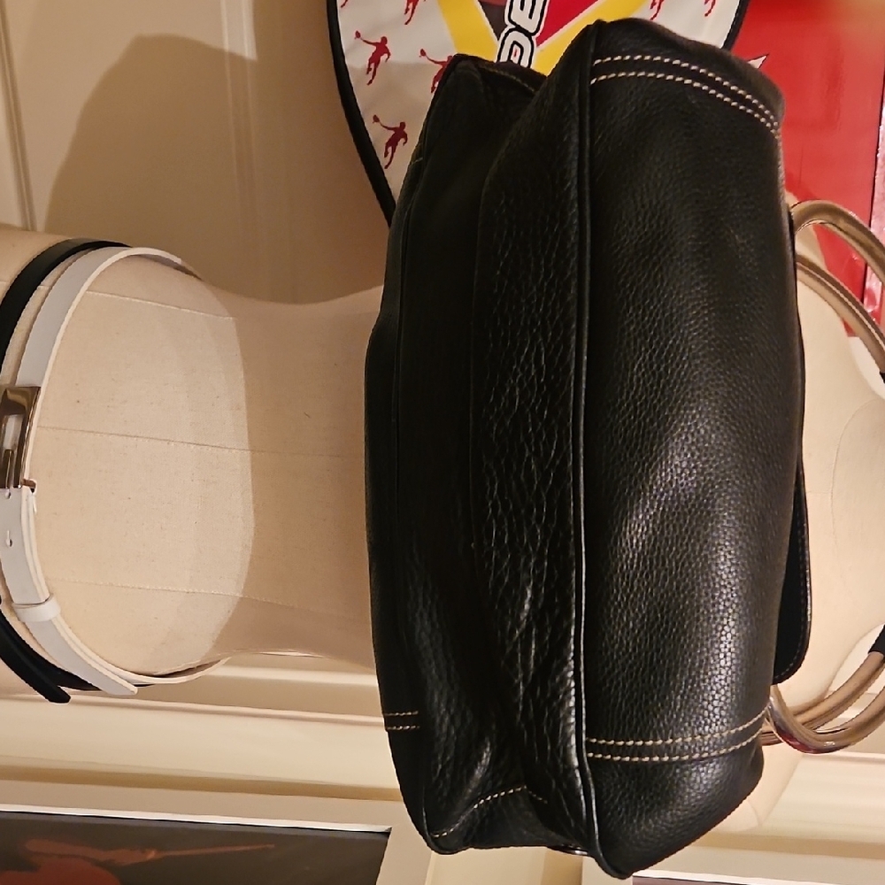 Prada Silver RingBlack Shoulder Bag with Silver Handles - Picture 10 of 12